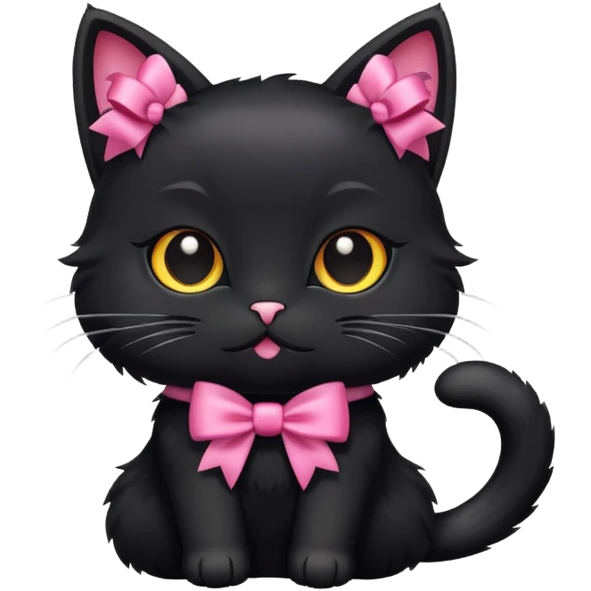 Gatto nero con fiocchi emoji