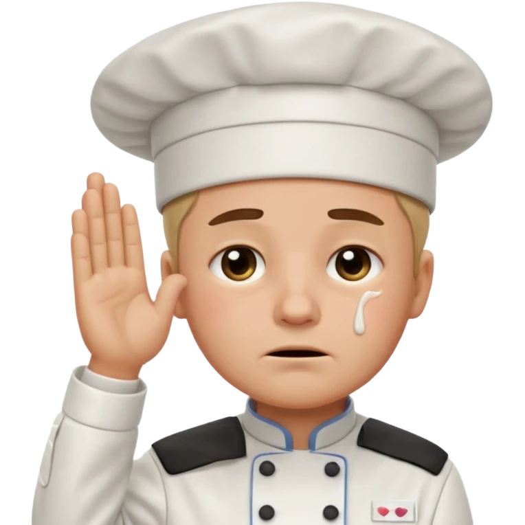 Chef saluting while crying  emoji