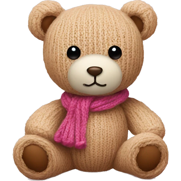 a teddy bear and a knit thread next to it emoji
