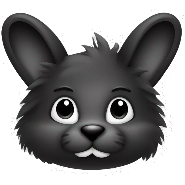 rabbit face with black fur, logo emoji
