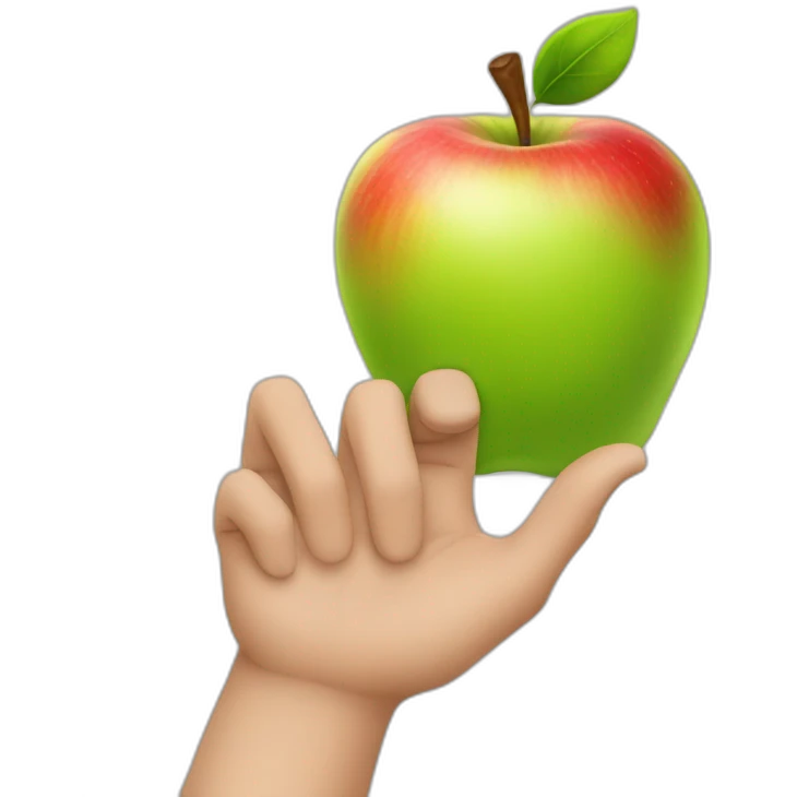 hand and apple emoji