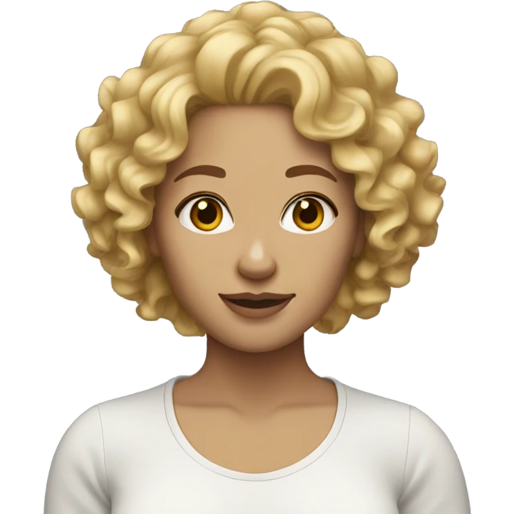 Medium blonde curly haired woman  emoji
