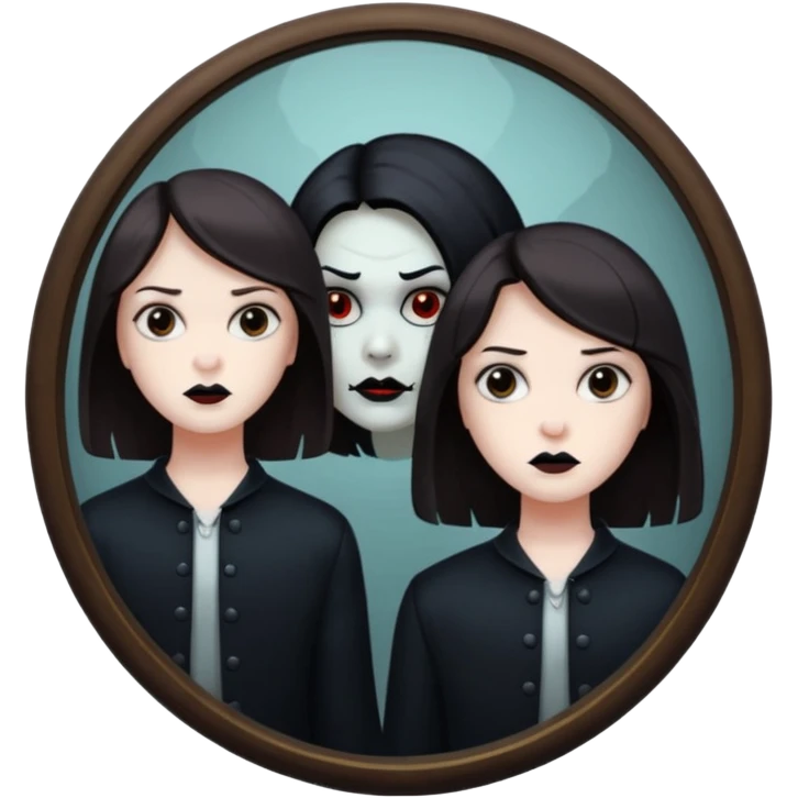 Spooky killer on mirror behind person emoji