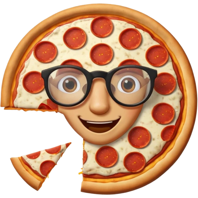 pizza face with glassess emoji