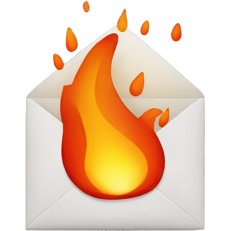 fire coming out of an envelope emoji