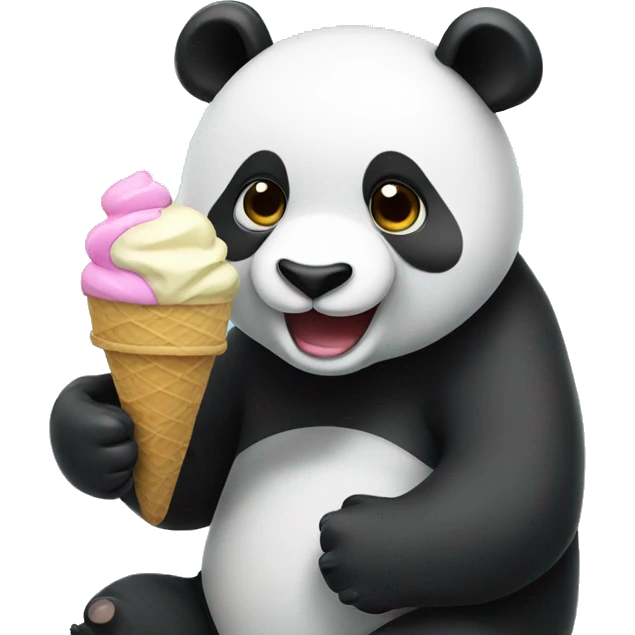 Panda eating ice cream emoji