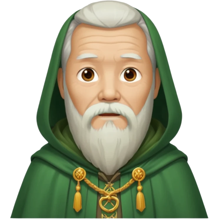 chinese old man bearded with green cloak emoji