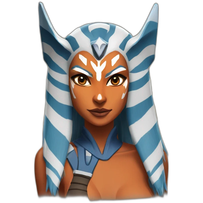 Sexy Ahsoka Tano (portrait, front facing) bikini (small horns) emoji