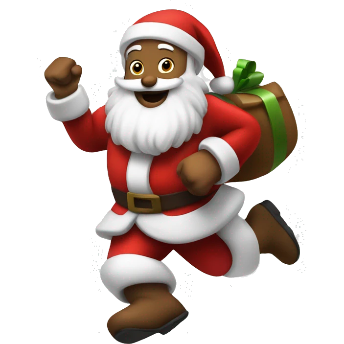 traditional Santa running white skin emoji