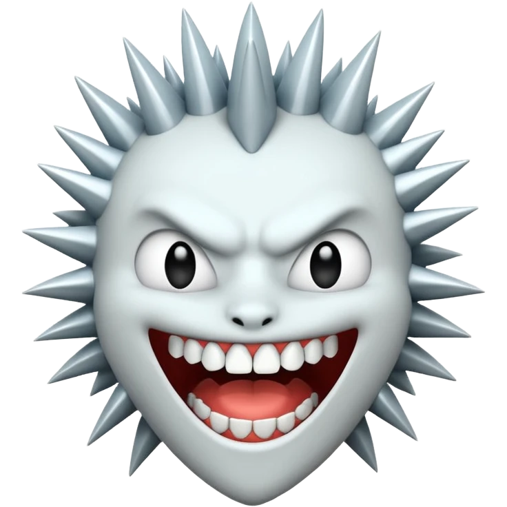 Toony spiky teeth face emoji