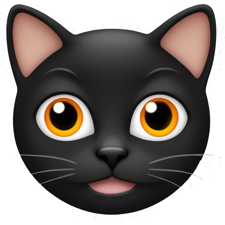 Black cat with white chin and orange eye emoji