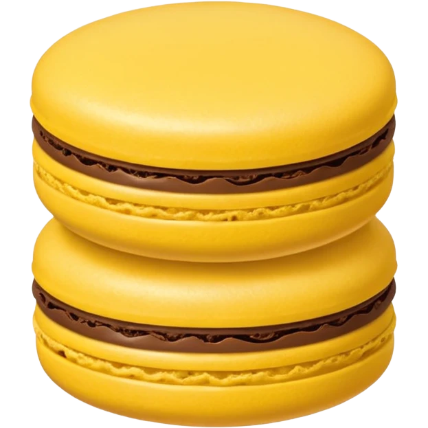 a single of yellow macaron with brown cream



















 emoji