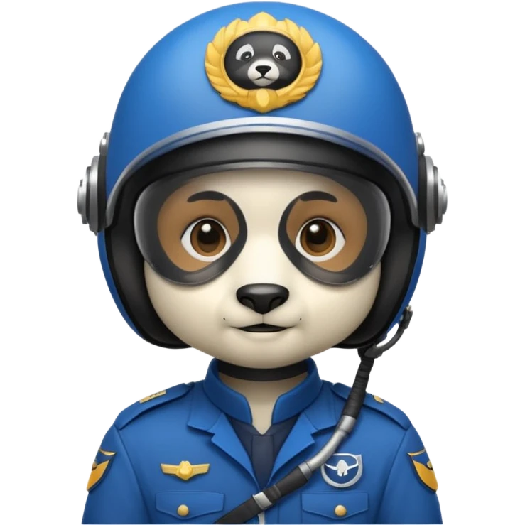 panda pilot blue uniform emoji
