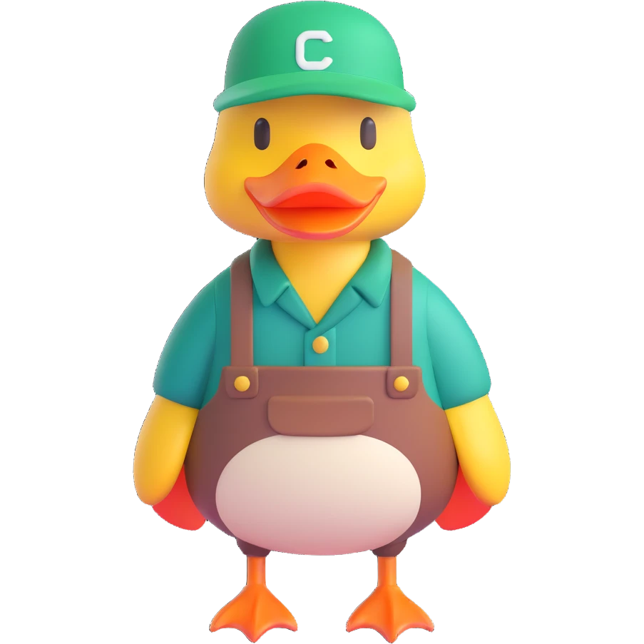 animal crossing character, duck farmer emoji