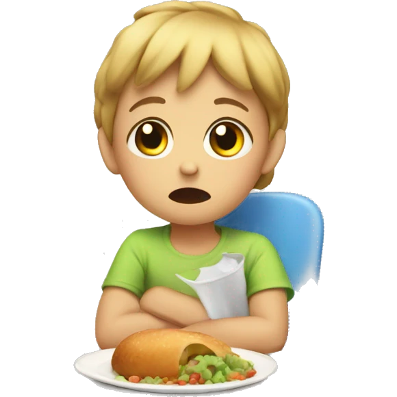 the child doesn't want to eat emoji