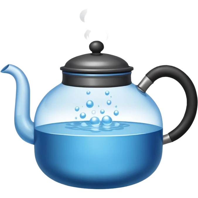 a small pot or kettle filled with water placed on fire, the water is boiling intensely with visible steam and bubbles rising, bright lighting, clean white background



 emoji