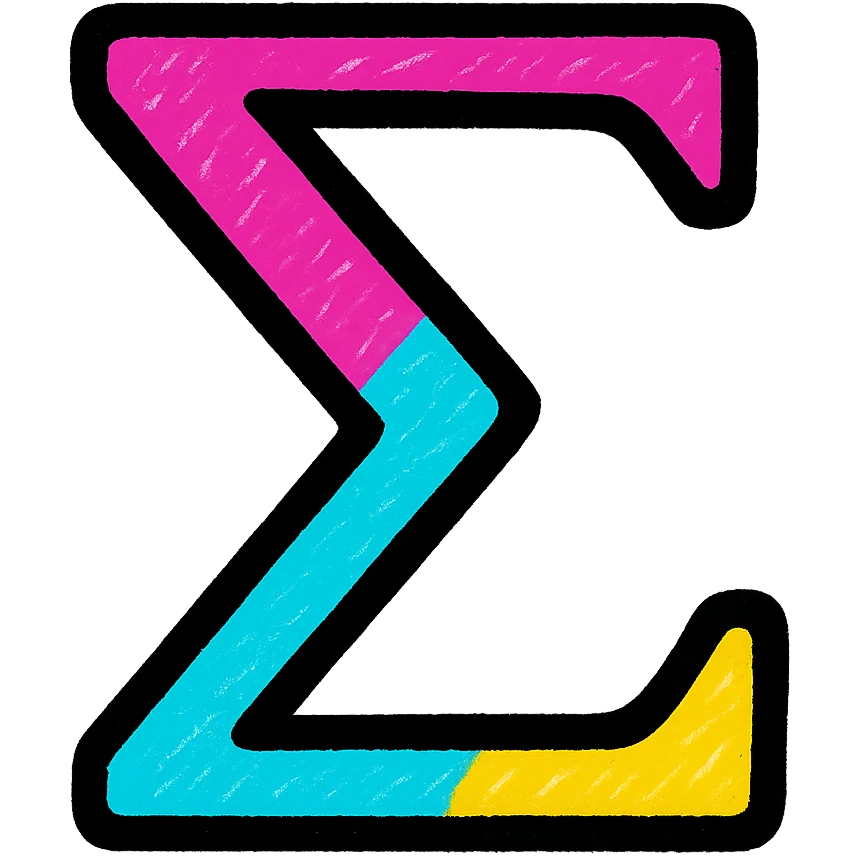 sigma symbol, vibrant colors emoji