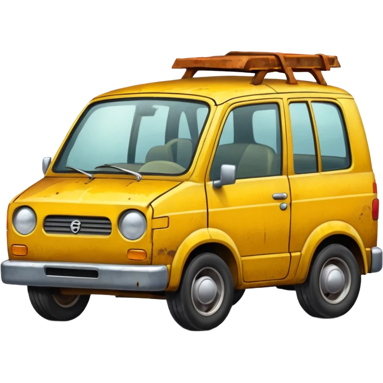 Broken Urban Vehicle yellow emoji