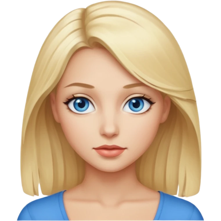 blonde hair blue eyes woman sexy look emoji