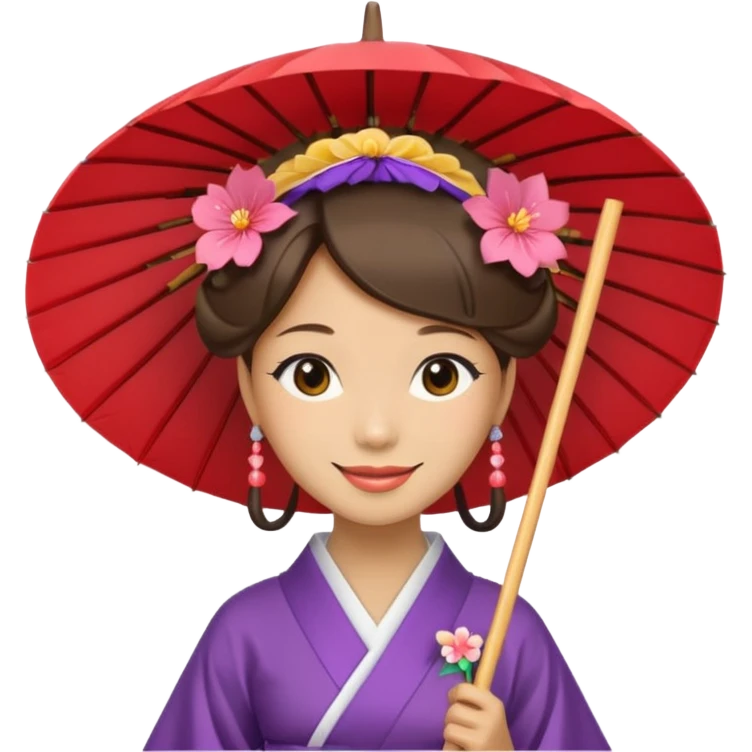 Japanese Princess  with paper umbrella emoji
