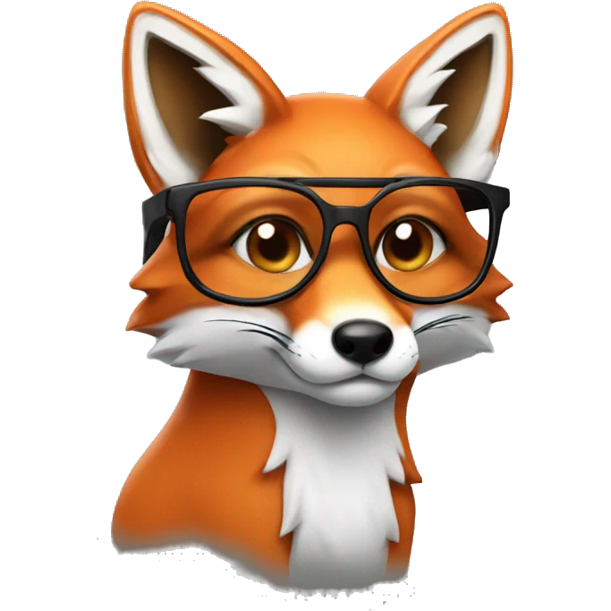 Fox with glasses emoji