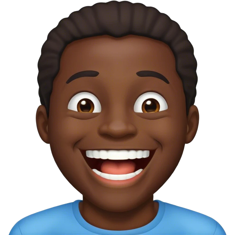 Black man laughing  emoji