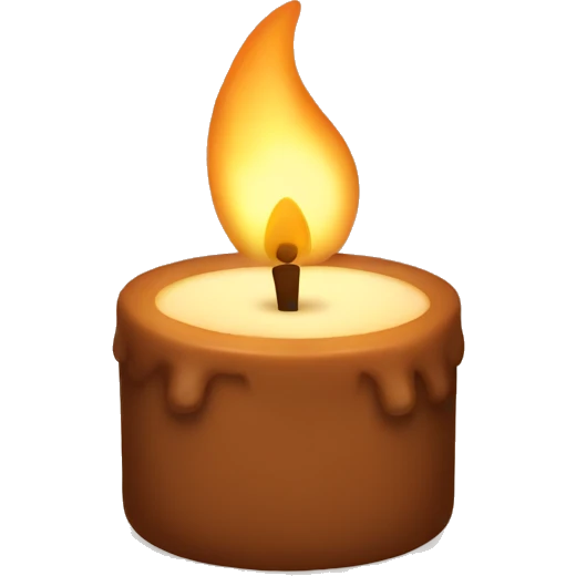 Brown cozy candle emoji