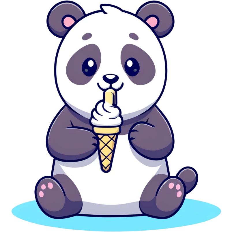 Panda eating ice cream emoji