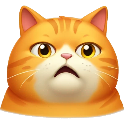 Dissatisfied fat orange cat emoji
