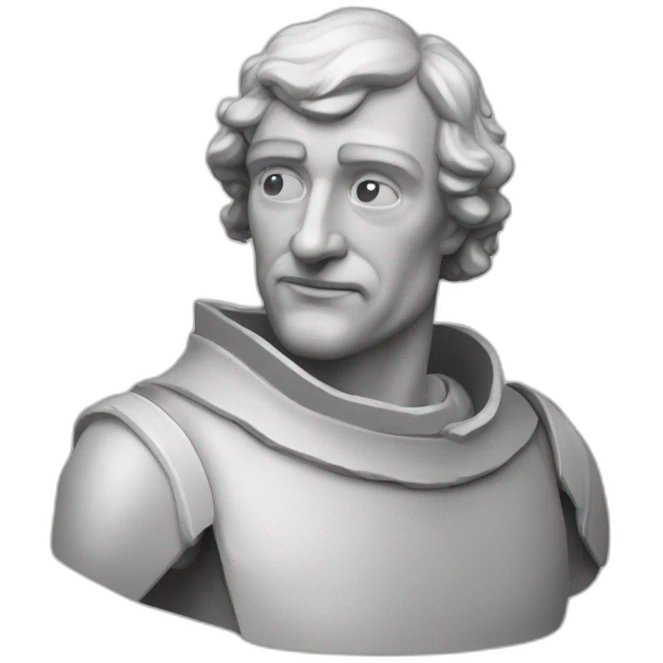 medieval innovator, thinking, torso emoji