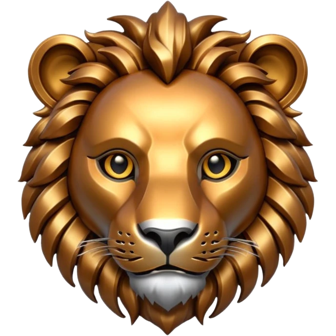 robot lion head with iron skin emoji