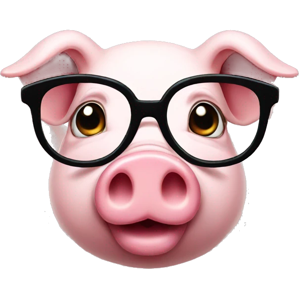 Pig with glasses emoji