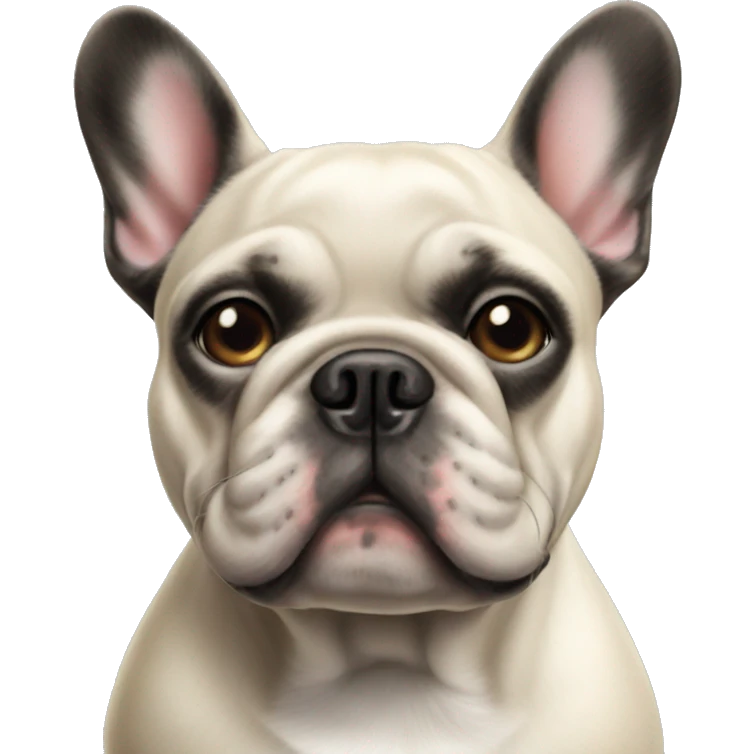 realistic close-up of French bulldog  emoji