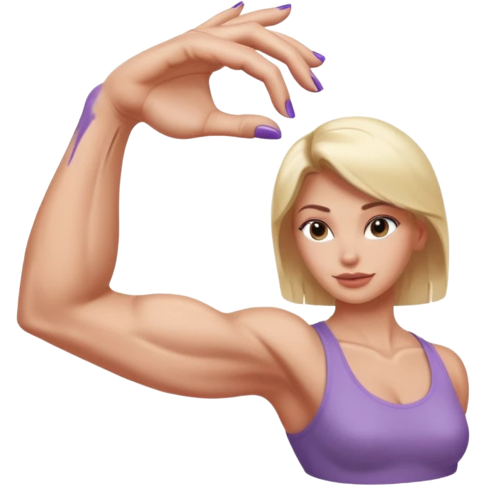 Female arm with muscle and manicured hands  emoji