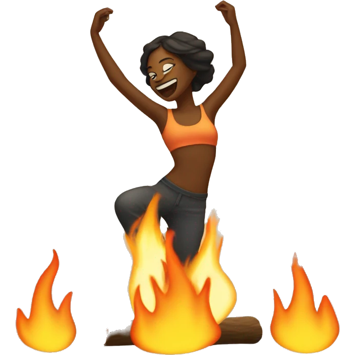 Women dancing in front of a bonfire  emoji