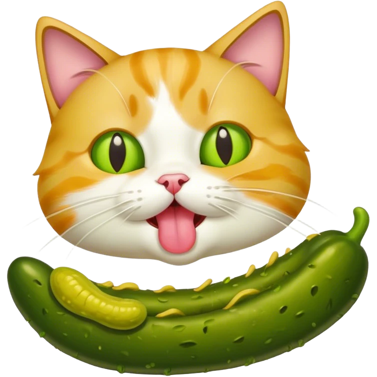 Cat licking a pickle  emoji