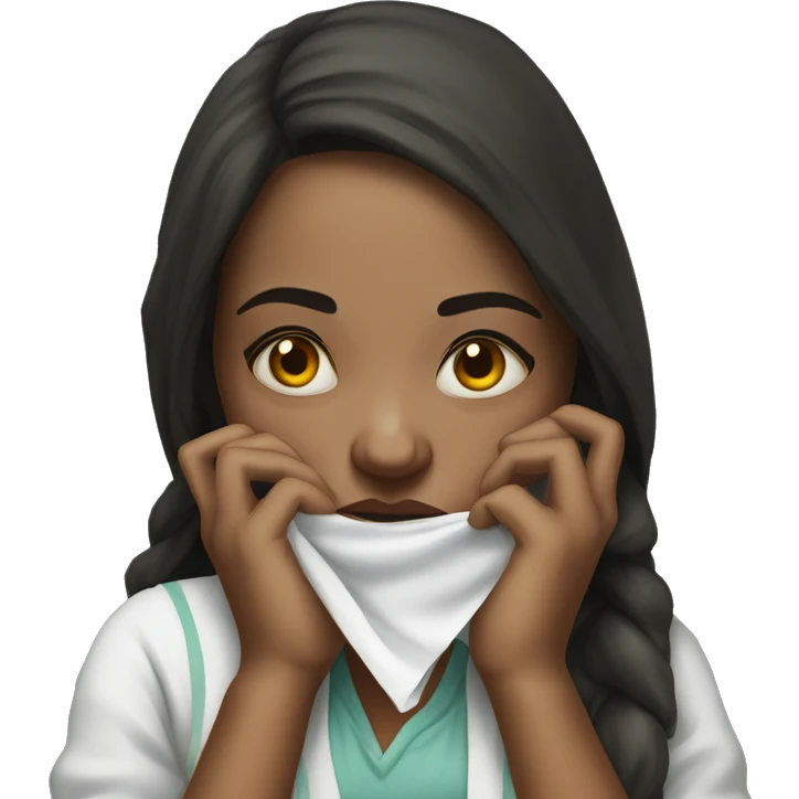 realism sick girl with a handkerchief emoji
