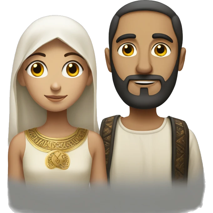 coptic girl and pale polish man  emoji