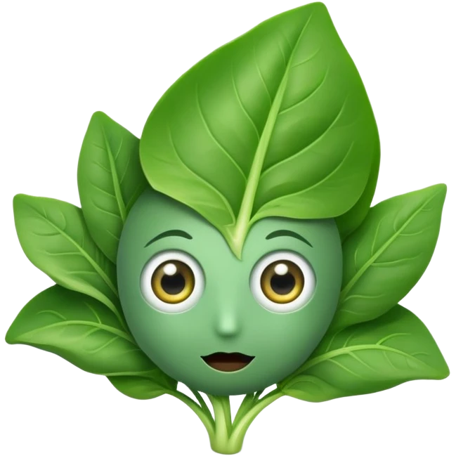 Spinach with eyes without human face emoji