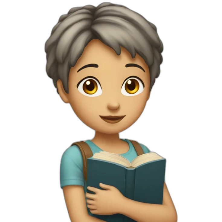 short-hair-girl-with-book emoji