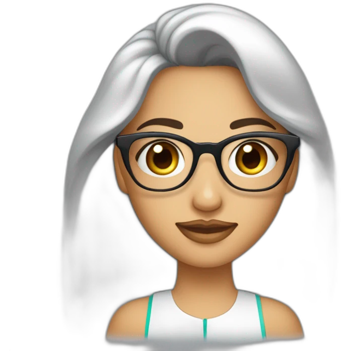 une ado marocaine voilée avec des lunettes et un grain de beauté au dessus du sourcil gauche emoji