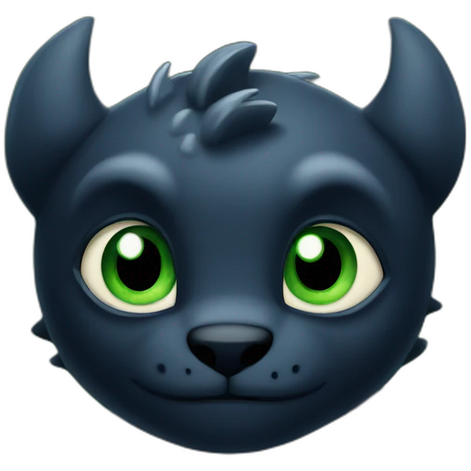 Night fury with green eyes emoji