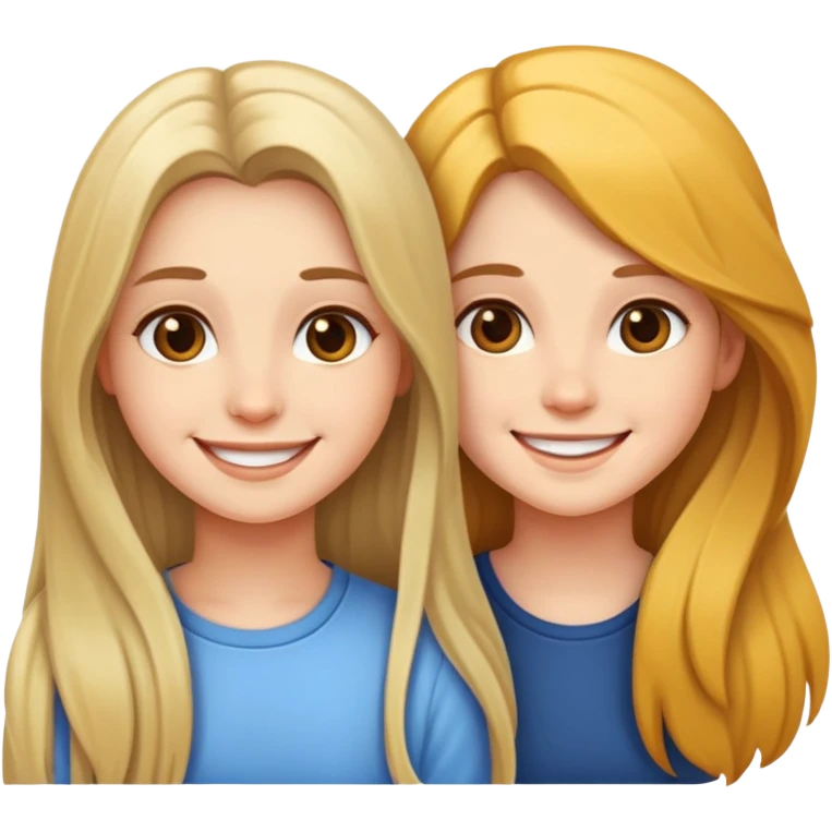 smiling girls with long hair emoji