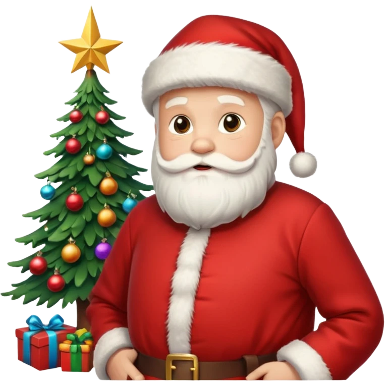 Santa Claus and the Christmas tree emoji