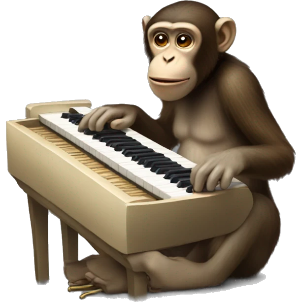 Monkey playing on the piano  emoji