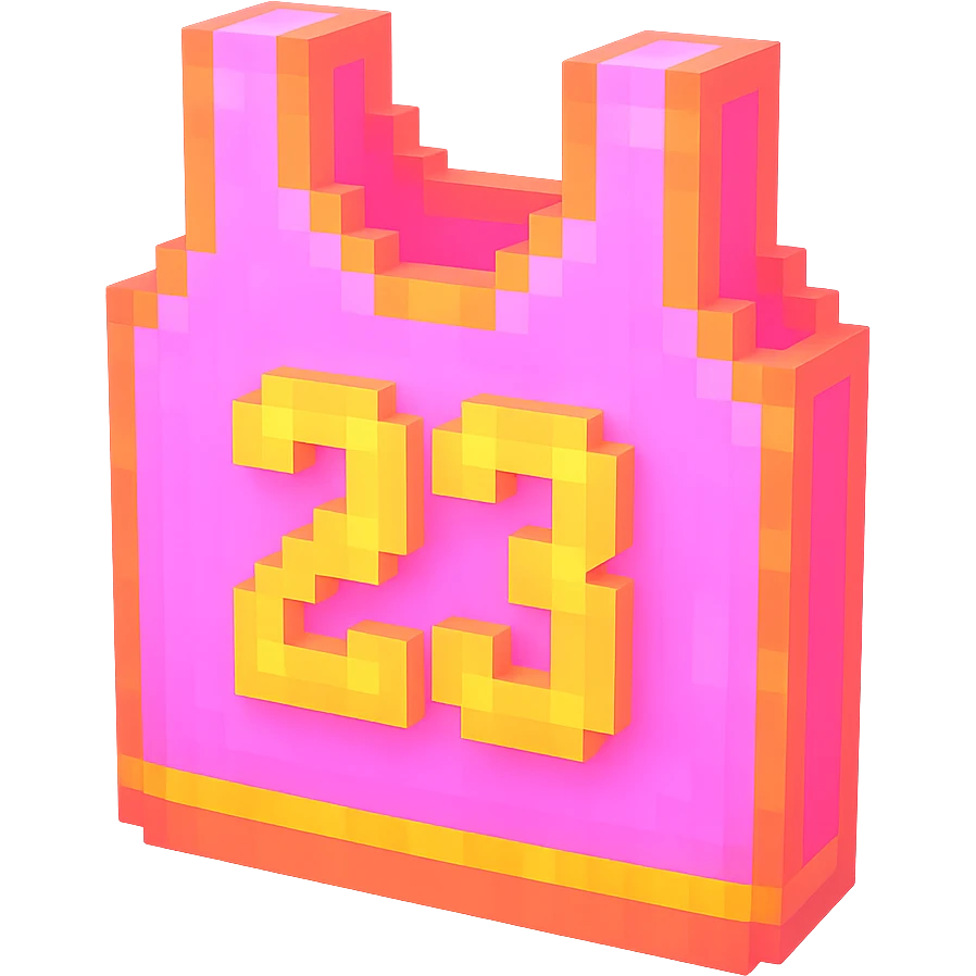 светящейся розовая баскетбольная майка с надписью "23", no background emoji