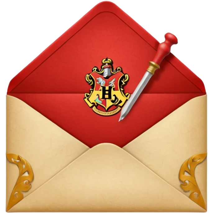 Hogwarts envelope with red sealing wax emoji