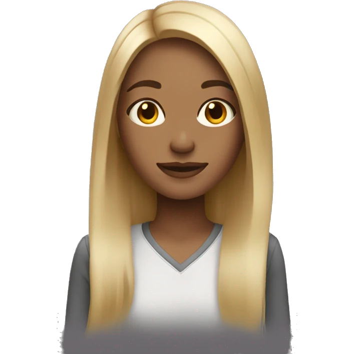 girl with long blonde highlights  emoji