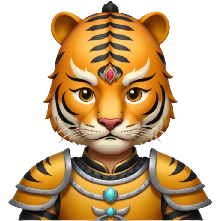 Ancient Chinese tiger warrior with traditional armor emoji