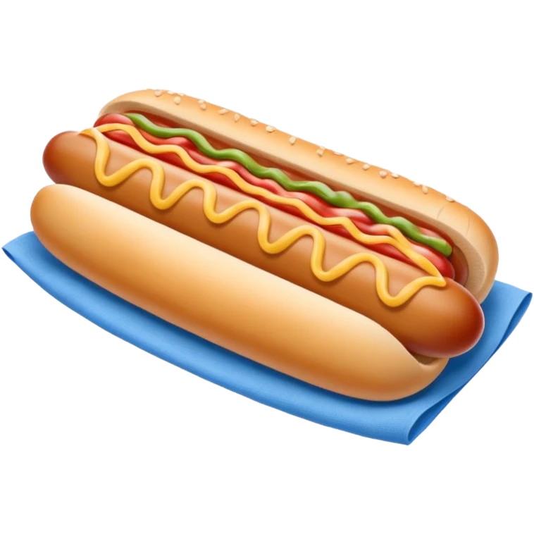 hotdog with napkin blue (#00A3E0) and red (#F9423A) emoji